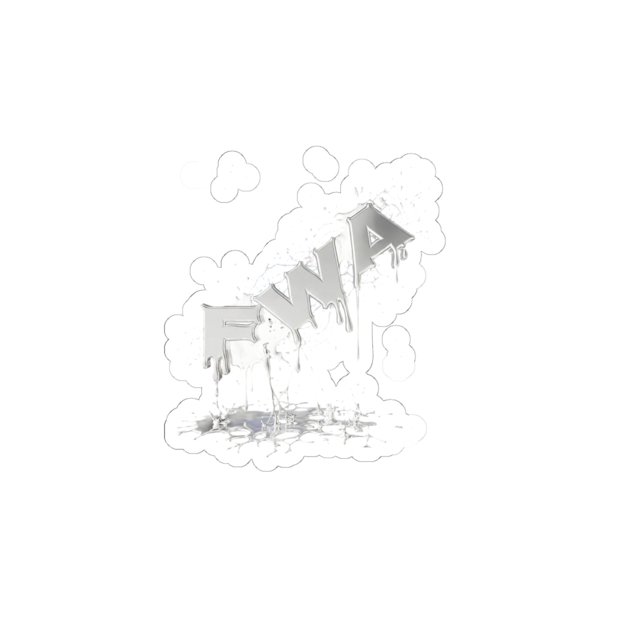 FWA Drip Logo Kiss-Cut Sticker — White Graffiti Laptop Decal