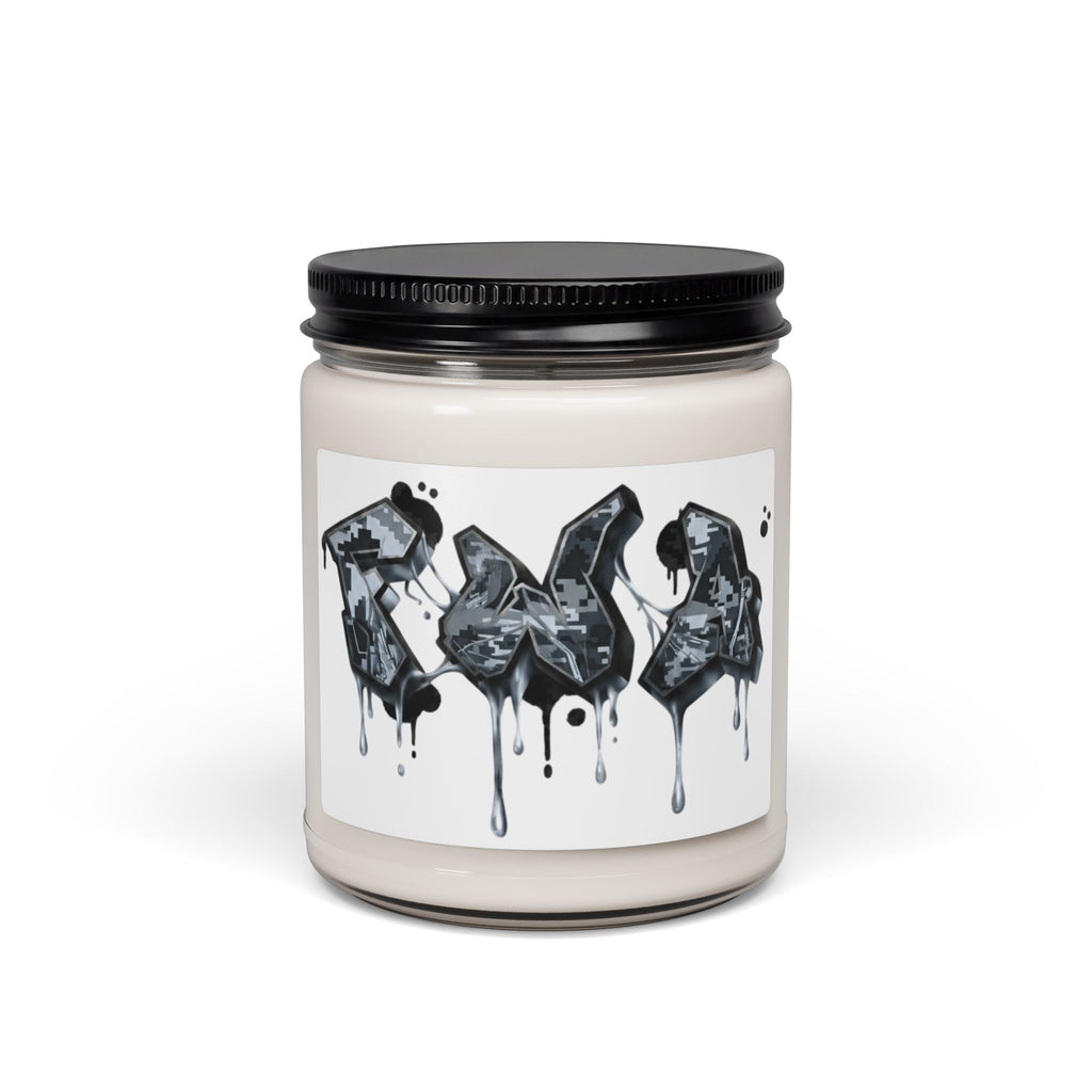 Soy Candle — Urban Graffiti Drip Design, 9 oz Scented Jar