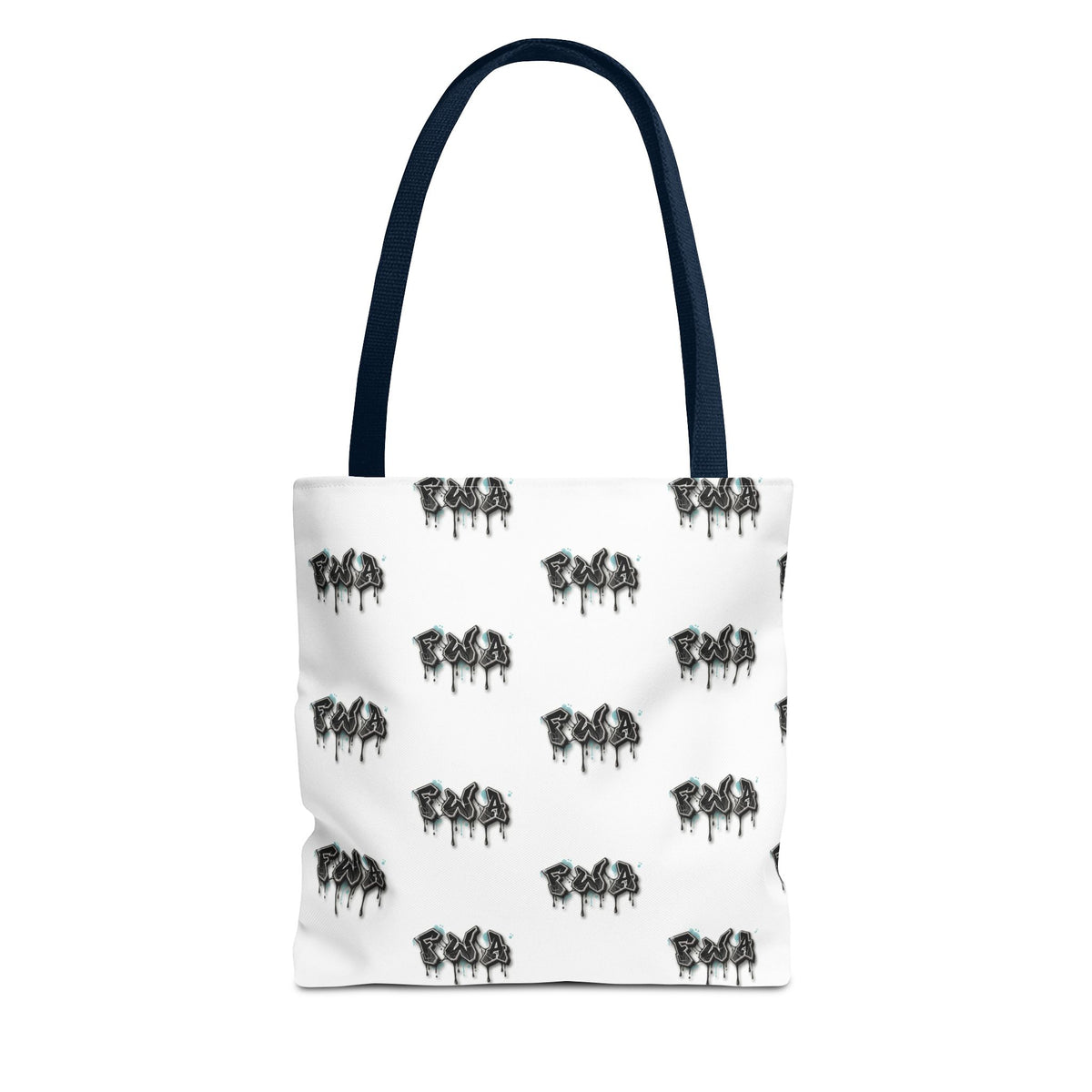Faith With Action Pattern Tote Bag — Black & White AOP Reusable Shopper