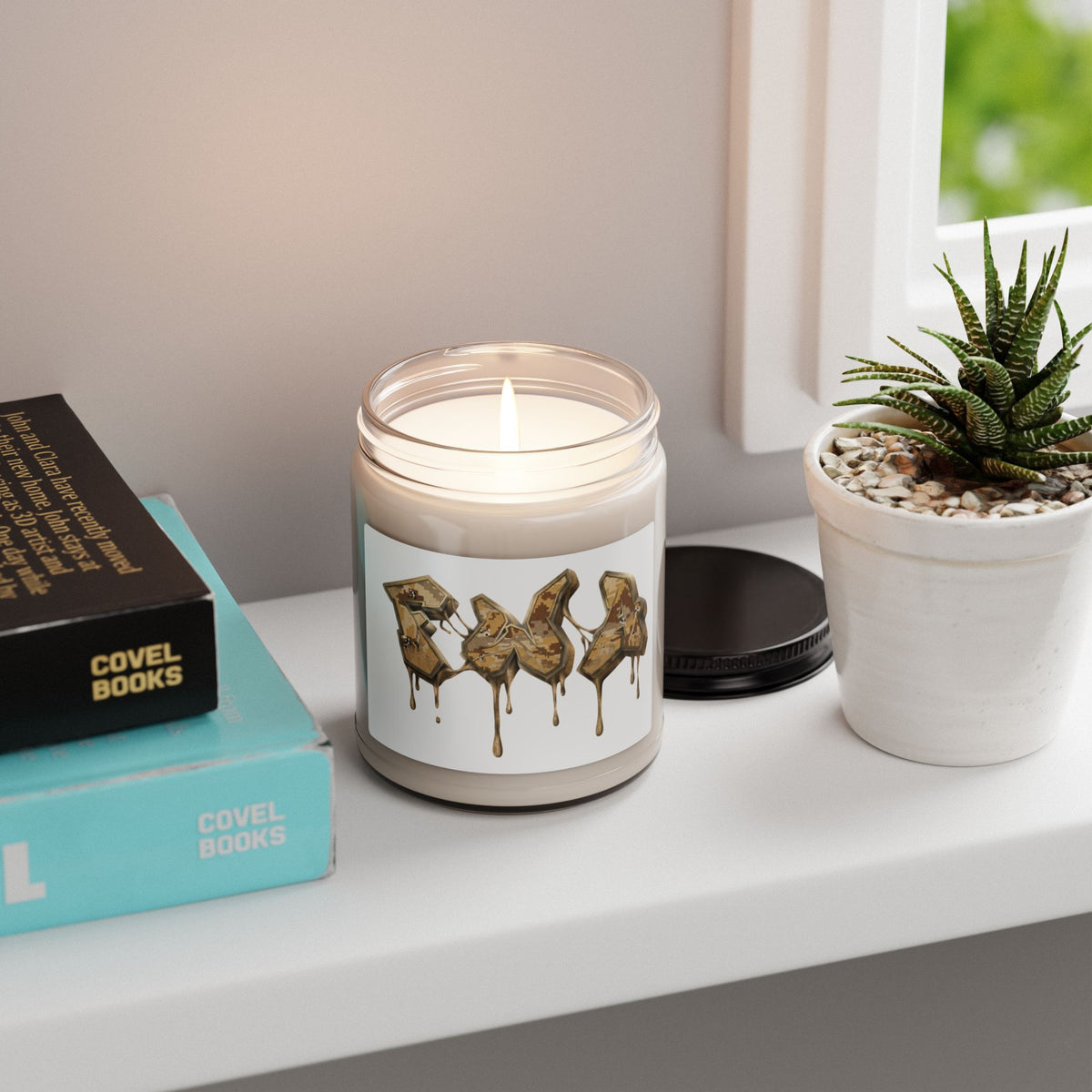 Drip Gold Graffiti Soy Candle — 9oz Scented Jar