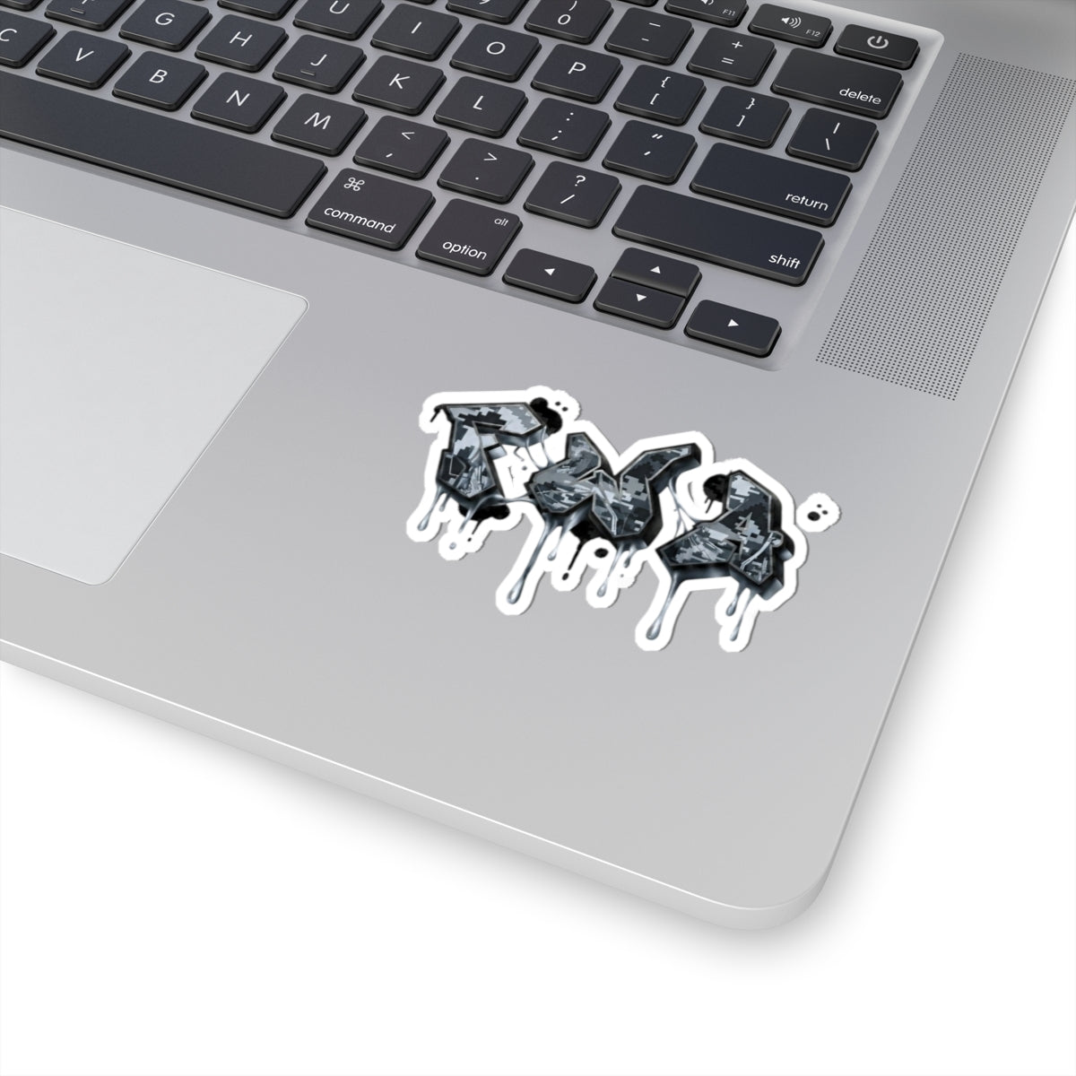 Graffiti Drip Kiss-Cut Sticker — Urban Black & Gray Street Art Decal