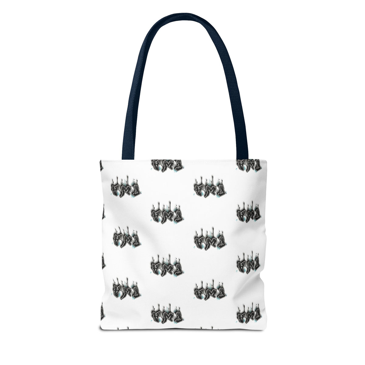 Faith With Action Pattern Tote Bag — Black & White AOP Reusable Shopper