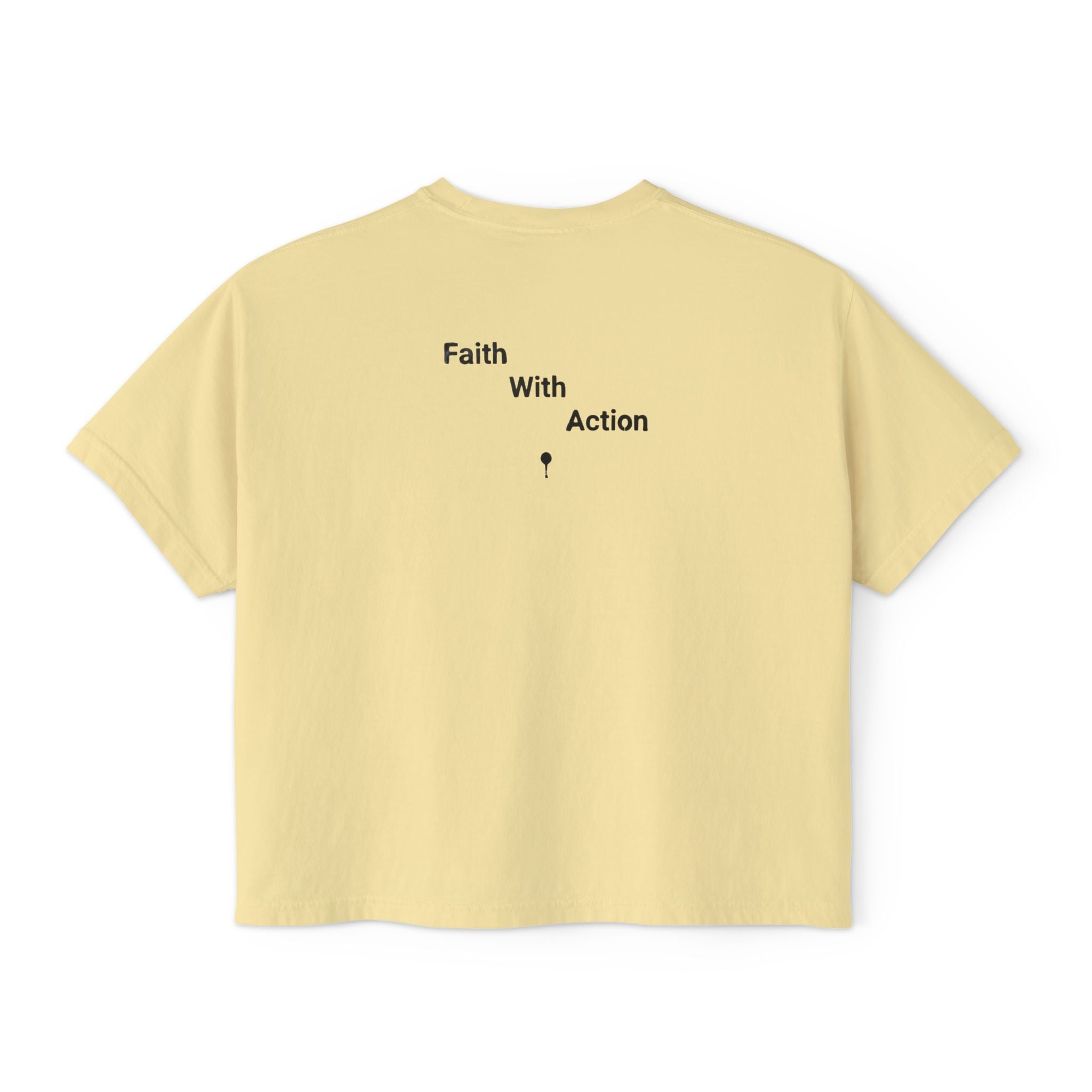 Faith With Action Boxy Tee — Graffiti-Style "FWA" Crop Tee for Women