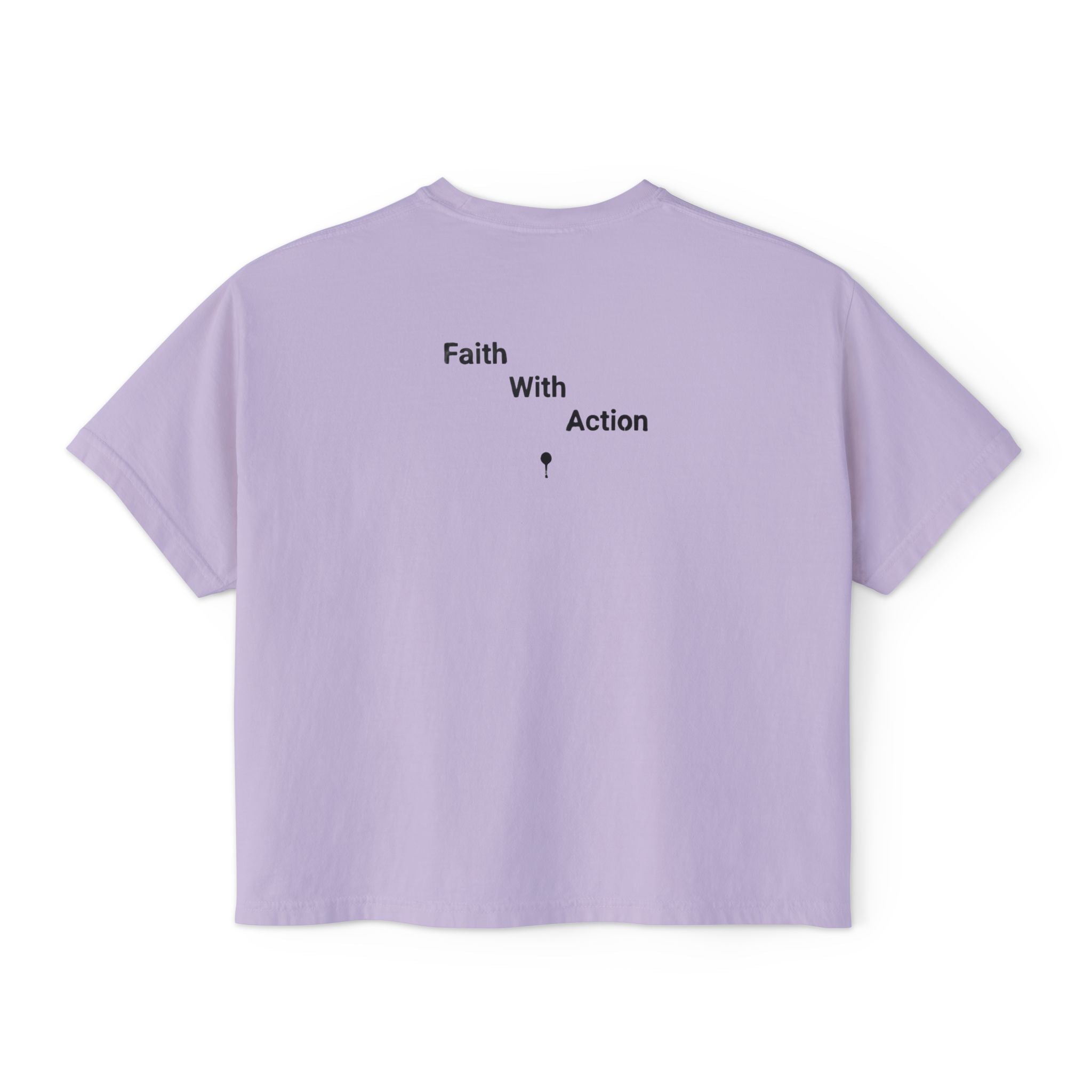 Faith With Action Boxy Tee — Graffiti-Style "FWA" Crop Tee for Women
