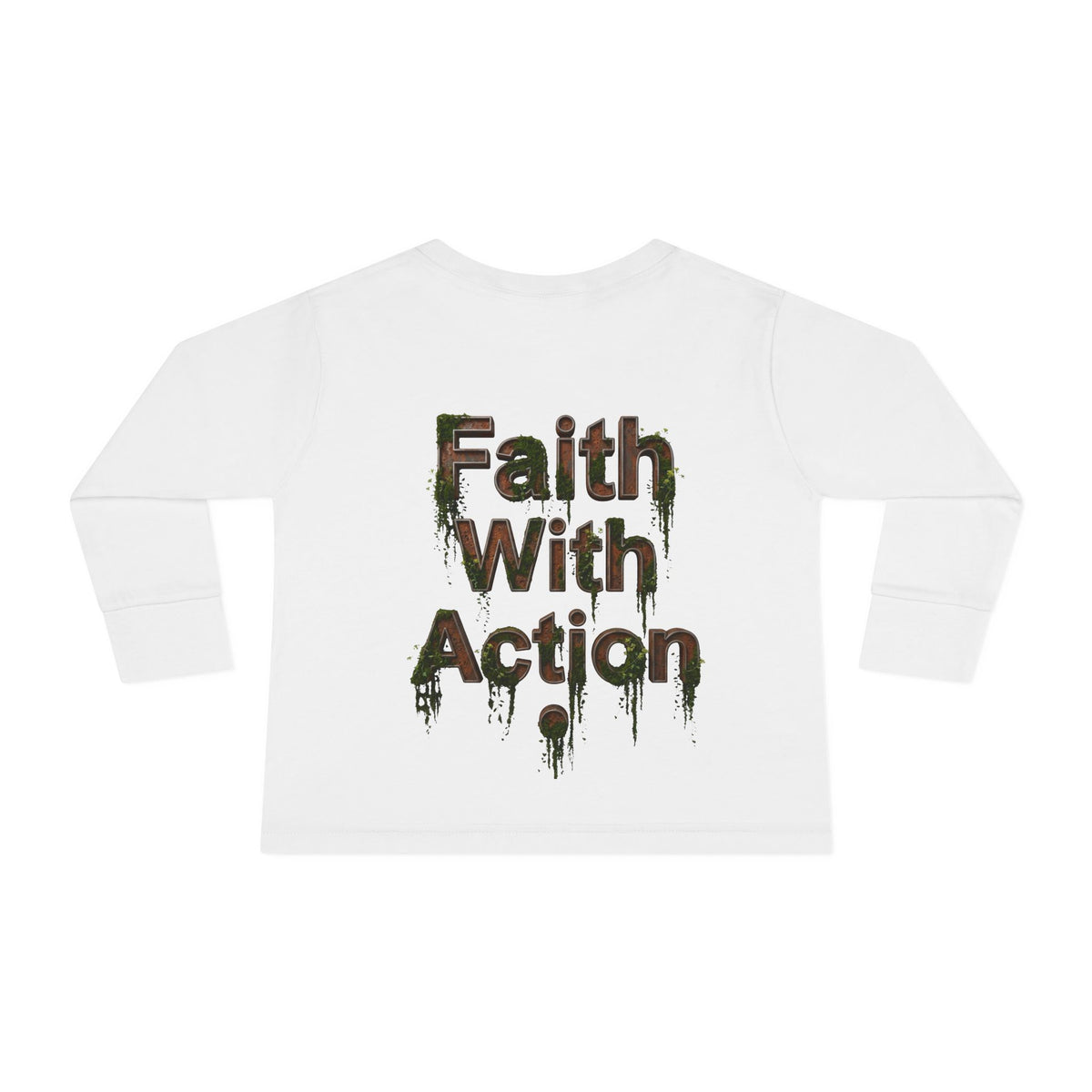 Toddler Long Sleeve Tee — "Faith With Action"