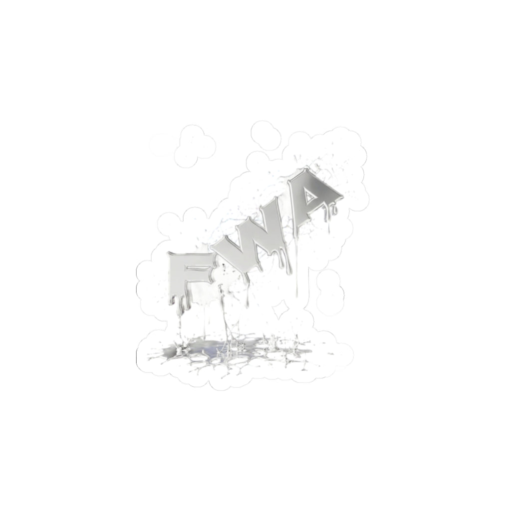 FWA Drip Logo Kiss-Cut Sticker — White Graffiti Laptop Decal