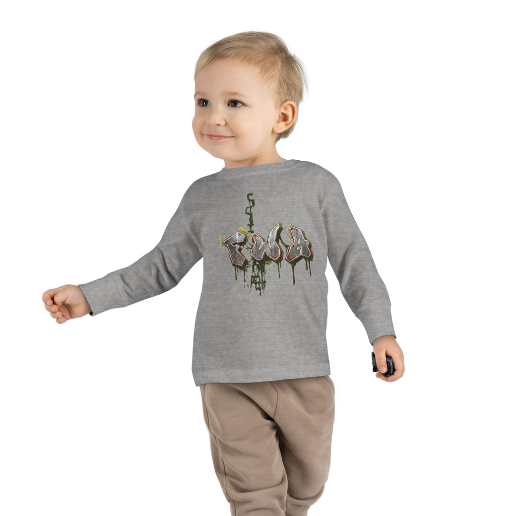 Toddler Long Sleeve Tee — "Faith With Action"