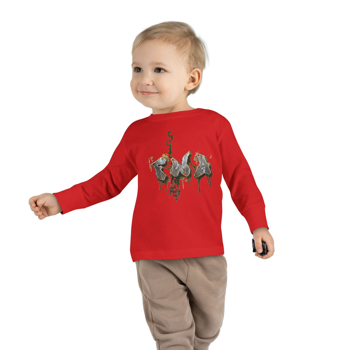 Toddler Long Sleeve Tee — "Faith With Action"