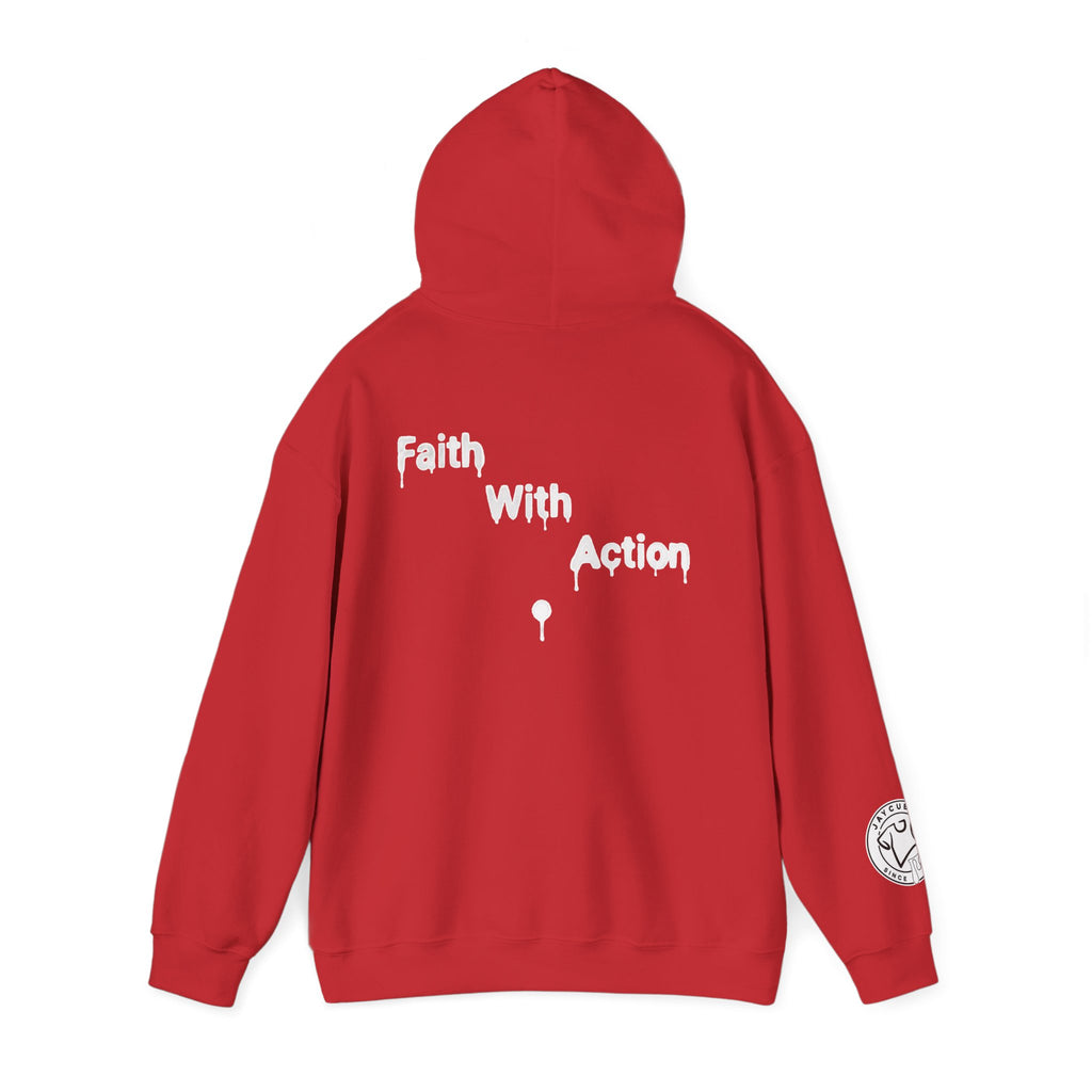 Faith With Action Hoodie — Drip Script Graphic Pullover