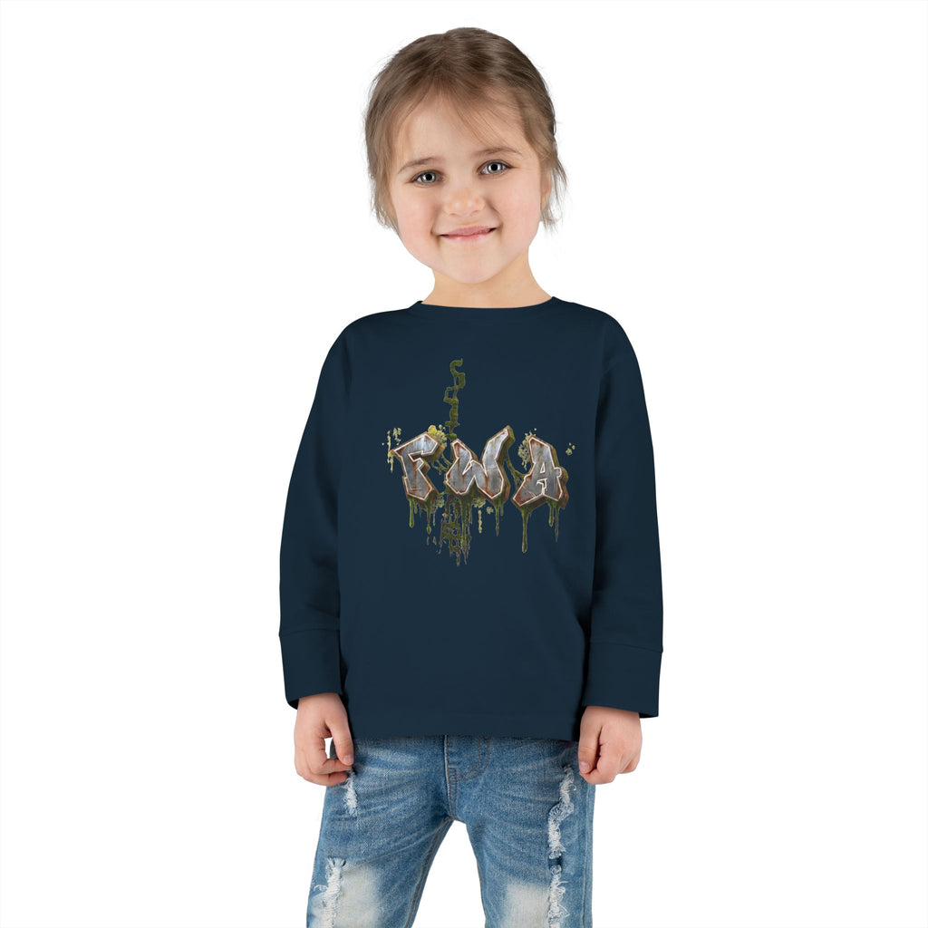 Toddler Long Sleeve Tee — "Faith With Action"