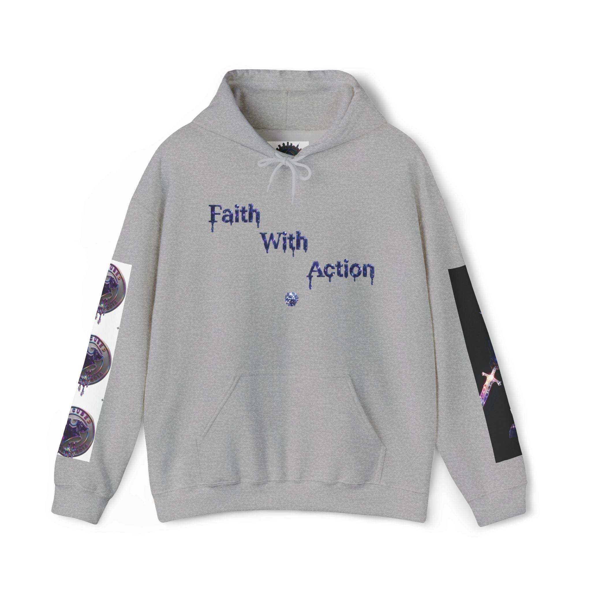 Faith With Action Hoodie — Inspirational Christian Graphic Pullover