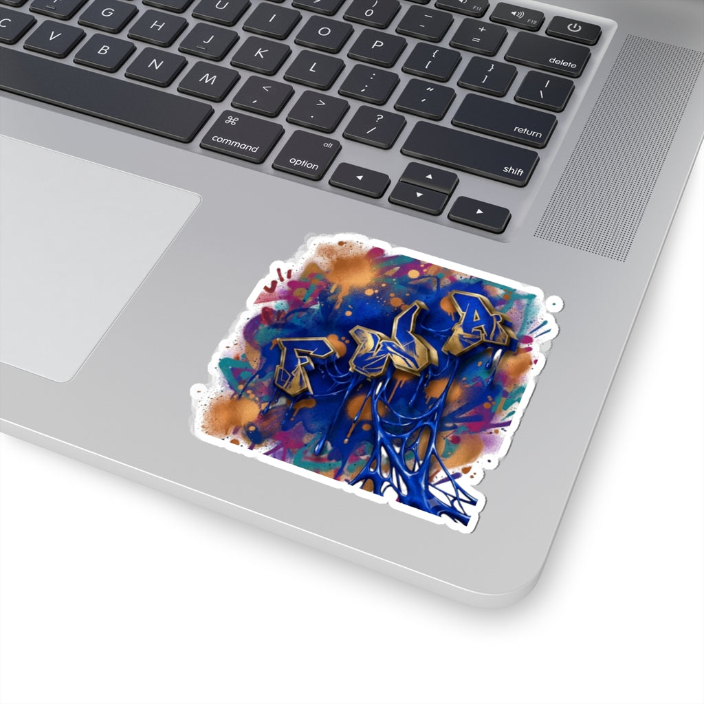 Graffiti Art Kiss-Cut Sticker — Blue Drip Street Art Decal