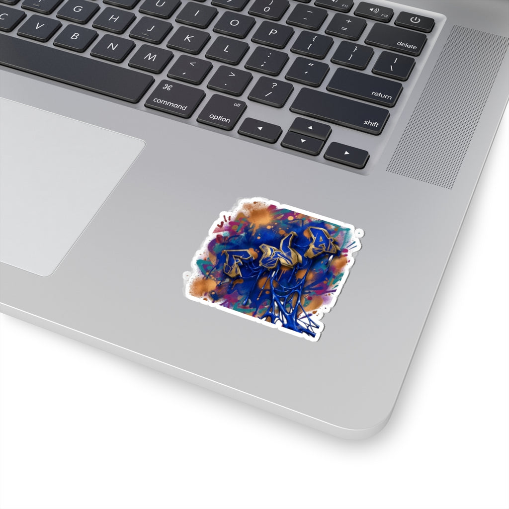 Graffiti Art Kiss-Cut Sticker — Blue Drip Street Art Decal