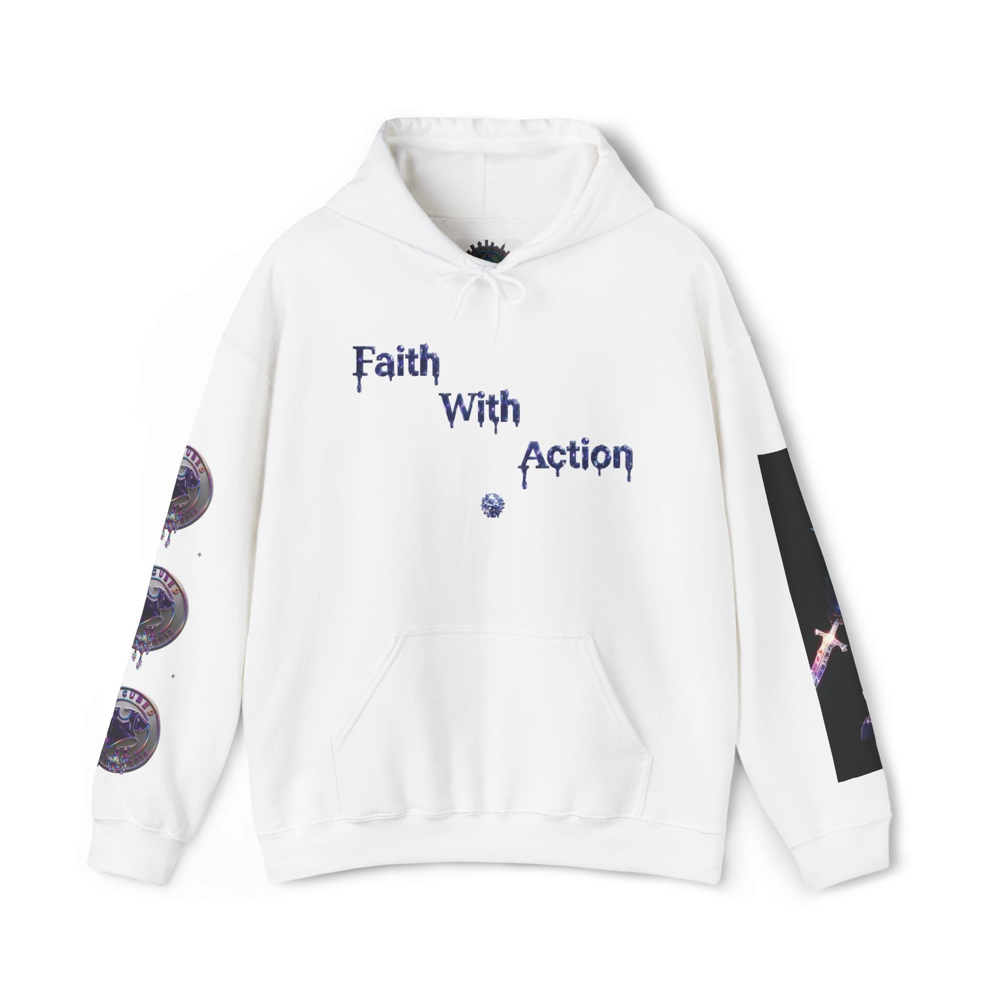 Faith With Action Hoodie — Inspirational Christian Graphic Pullover