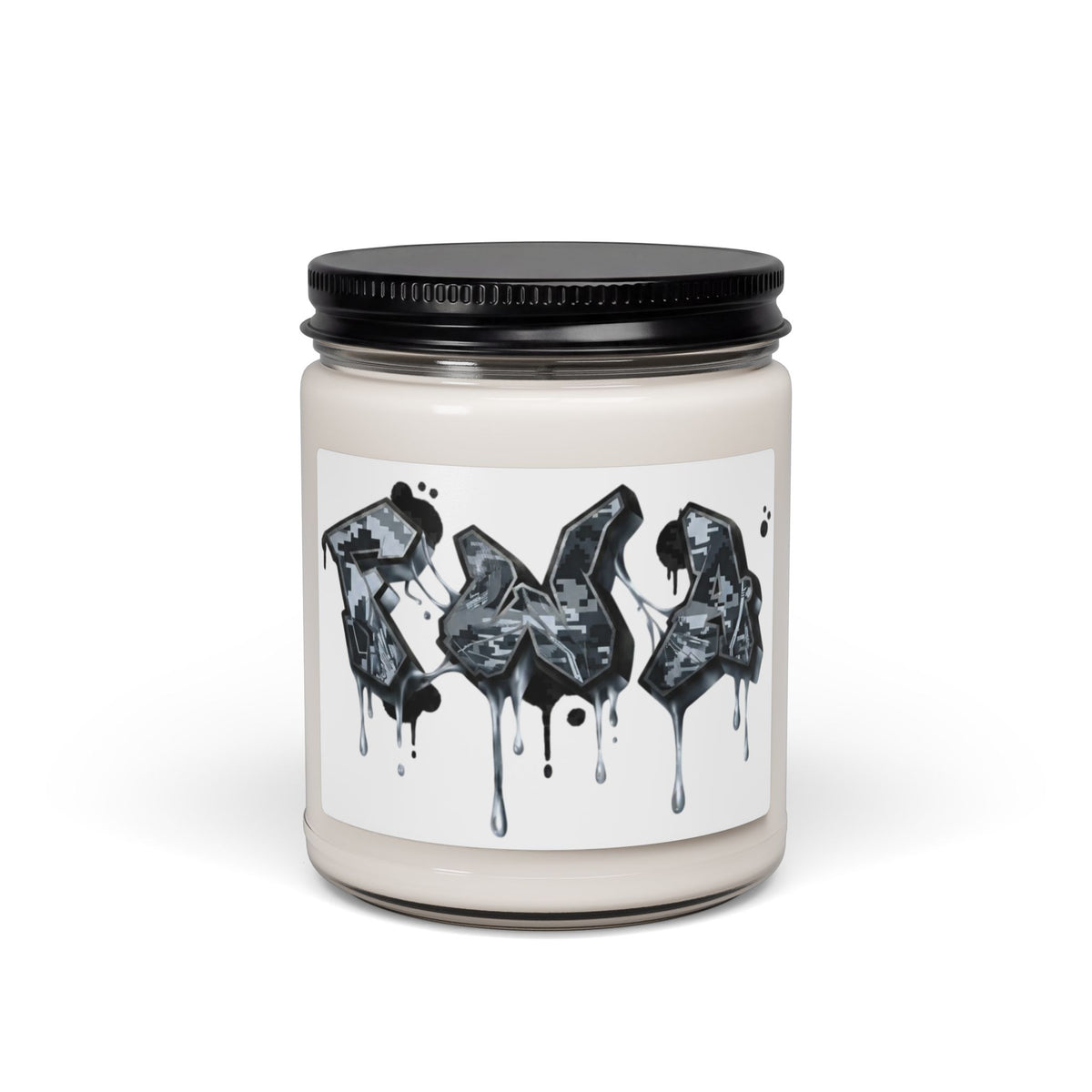 Soy Candle — Urban Graffiti Drip Design, 9 oz Scented Jar