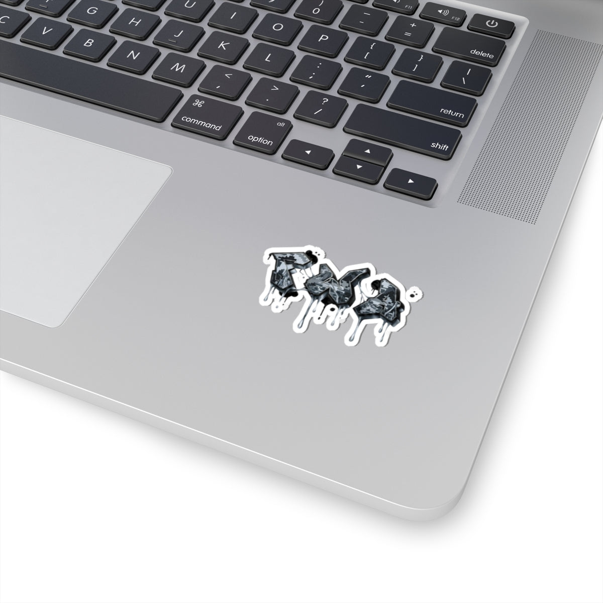 Graffiti Drip Kiss-Cut Sticker — Urban Black & Gray Street Art Decal