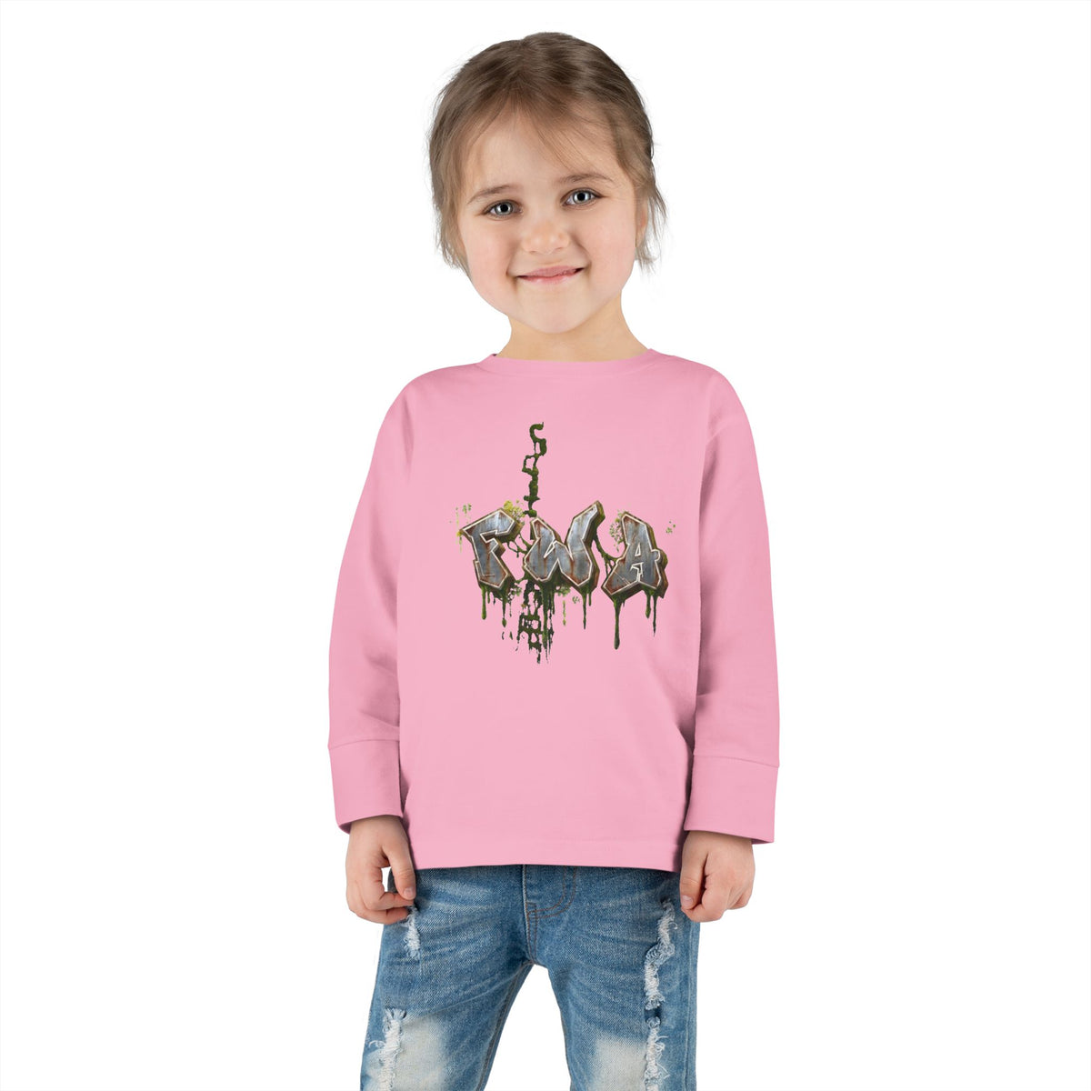 Toddler Long Sleeve Tee — "Faith With Action"