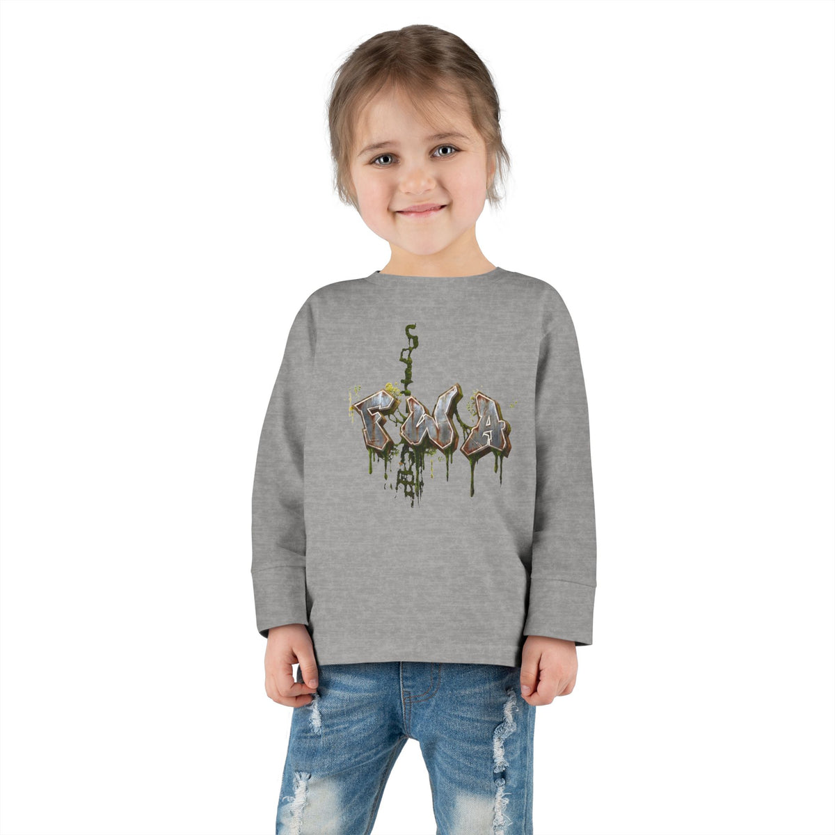Toddler Long Sleeve Tee — "Faith With Action"