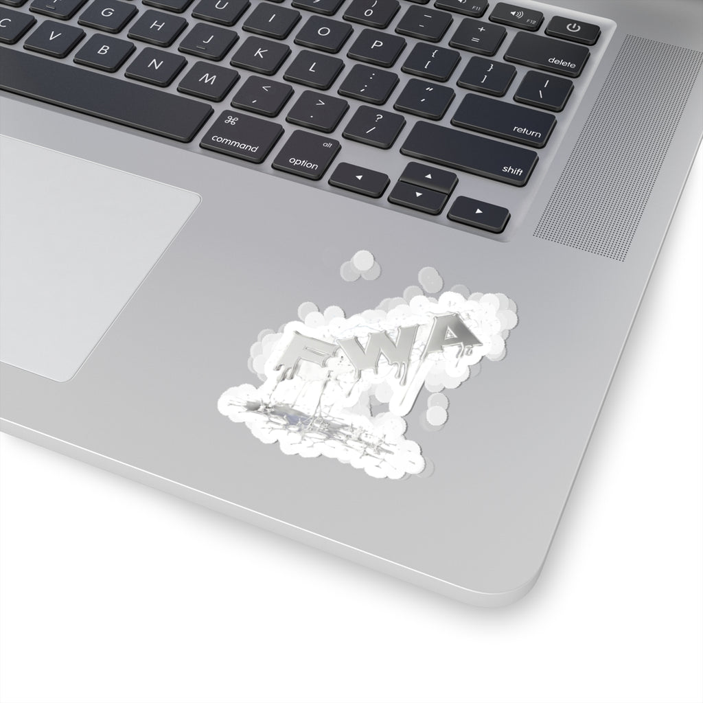 FWA Drip Logo Kiss-Cut Sticker — White Graffiti Laptop Decal