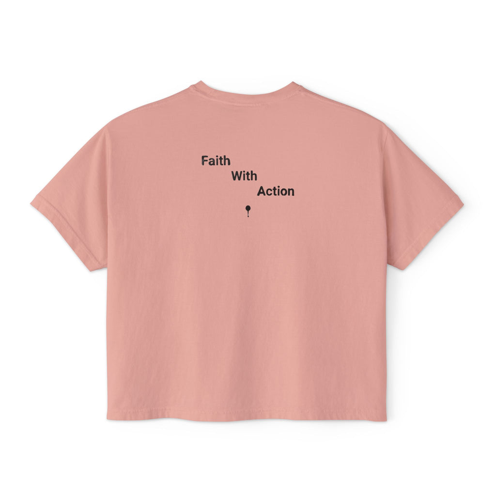 Faith With Action Boxy Tee — Graffiti-Style "FWA" Crop Tee for Women