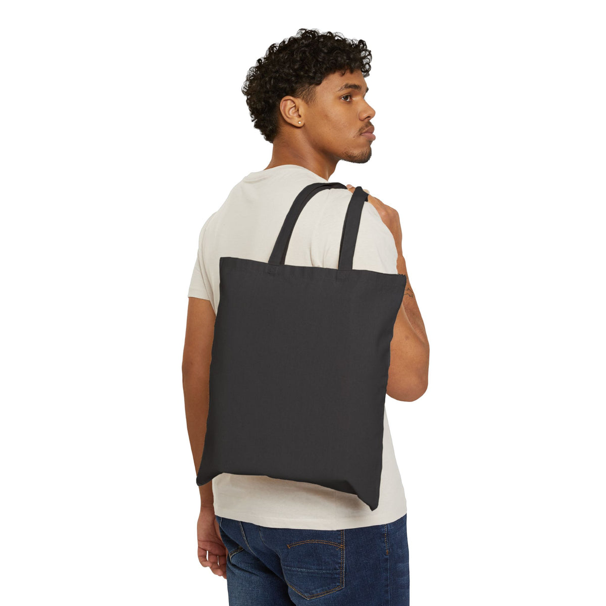 Canvas Tote Bag — Abstract Blue Rose Art Print