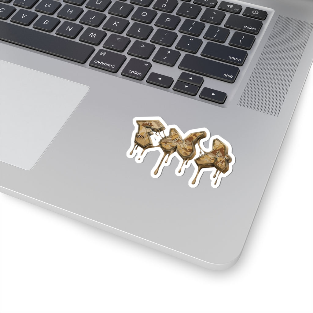 Camo Graffiti Drip Kiss-Cut Sticker
