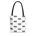 Faith With Action Pattern Tote Bag — Black & White AOP Reusable Shopper